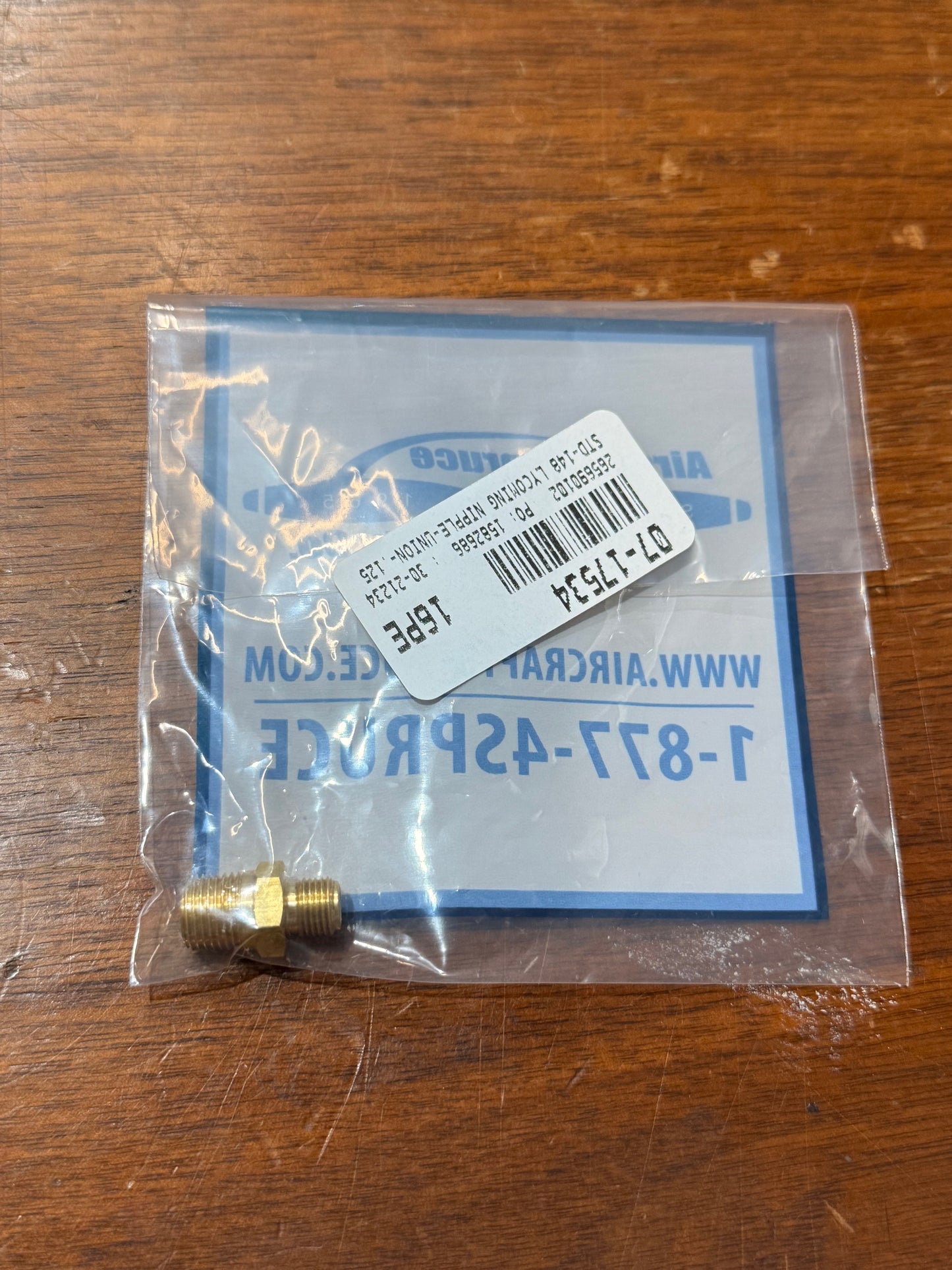 STD-148 LYCOMING NIPPLE-UNION-.125