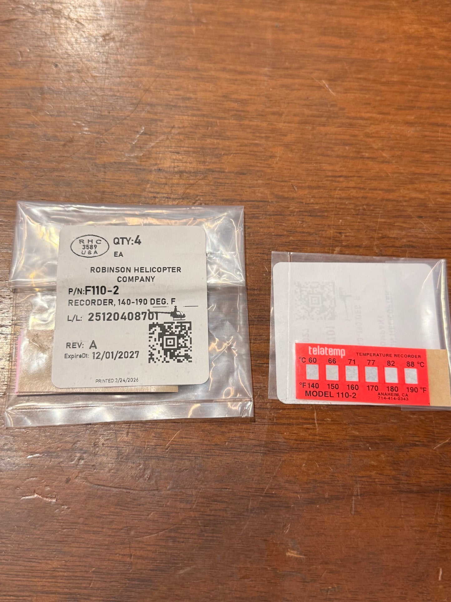 F110-2 RECORDER, 140-190 DEG. F