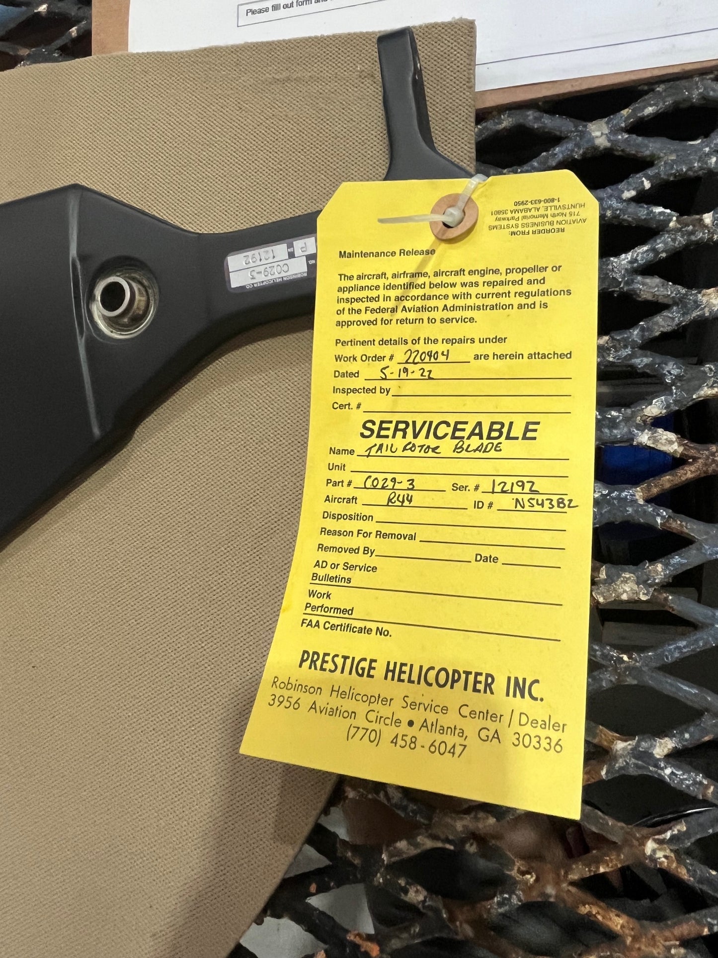 C029-3 TAILROTOR BLADE