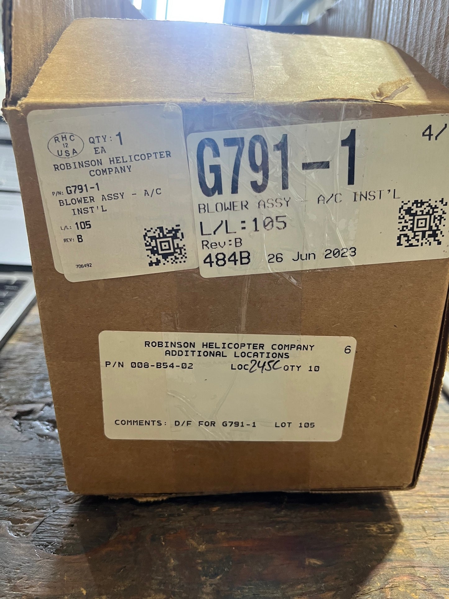 G791-1 BLOWER MOTOR ASSY