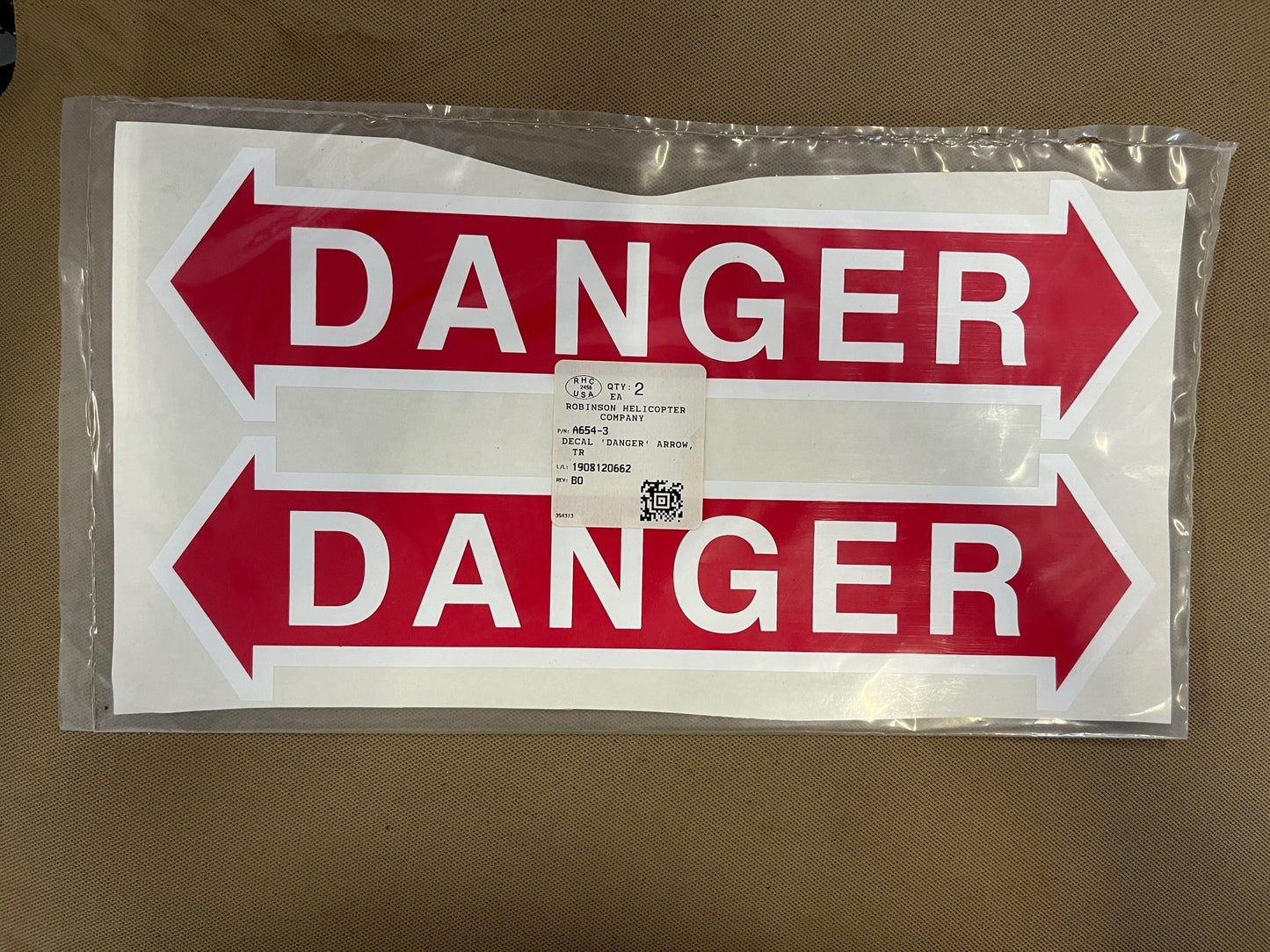 A654-3 DECAL "DANGER"
