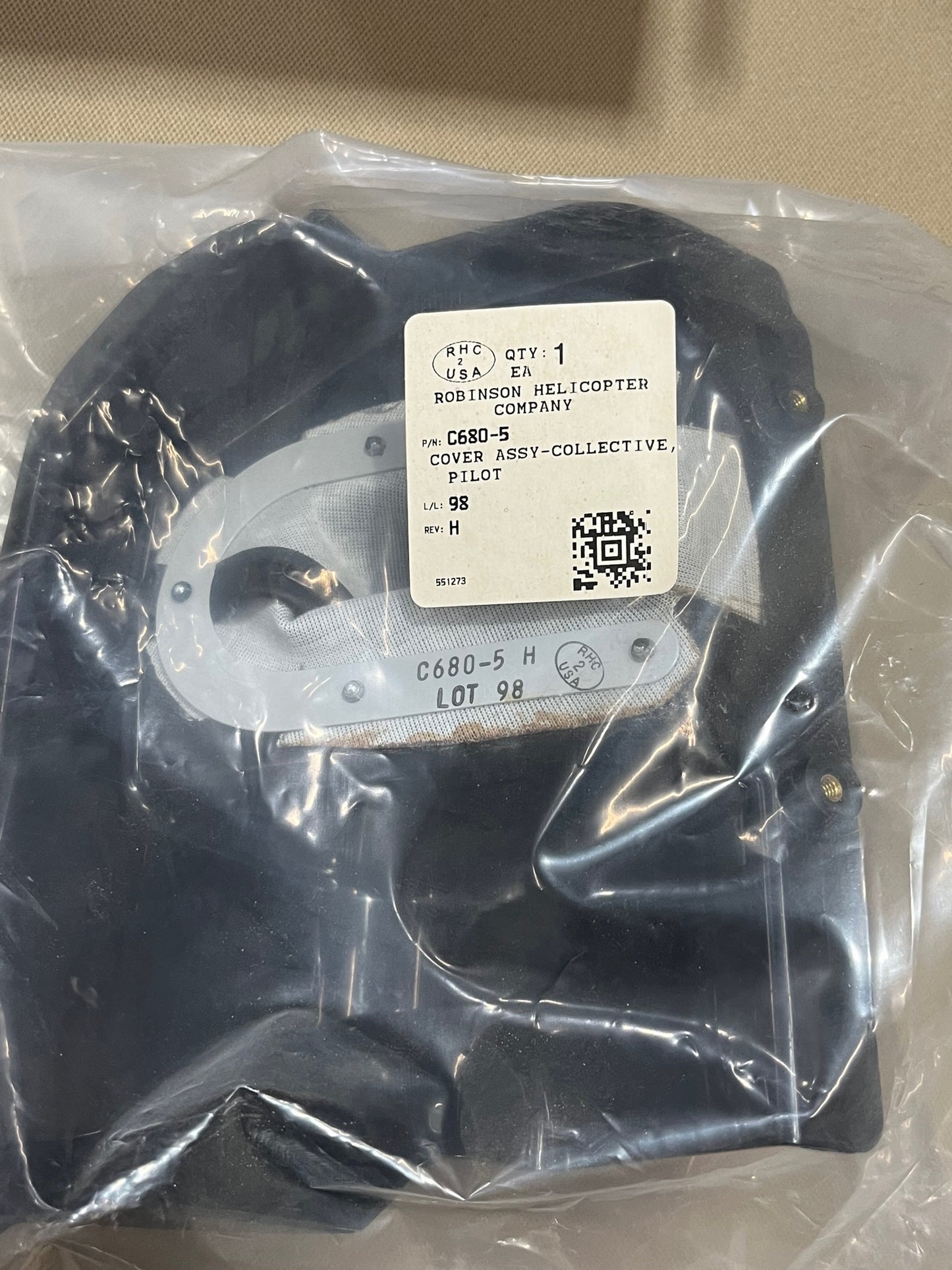 C680-5 COLLECTIVE COVER ASSY, PILOT