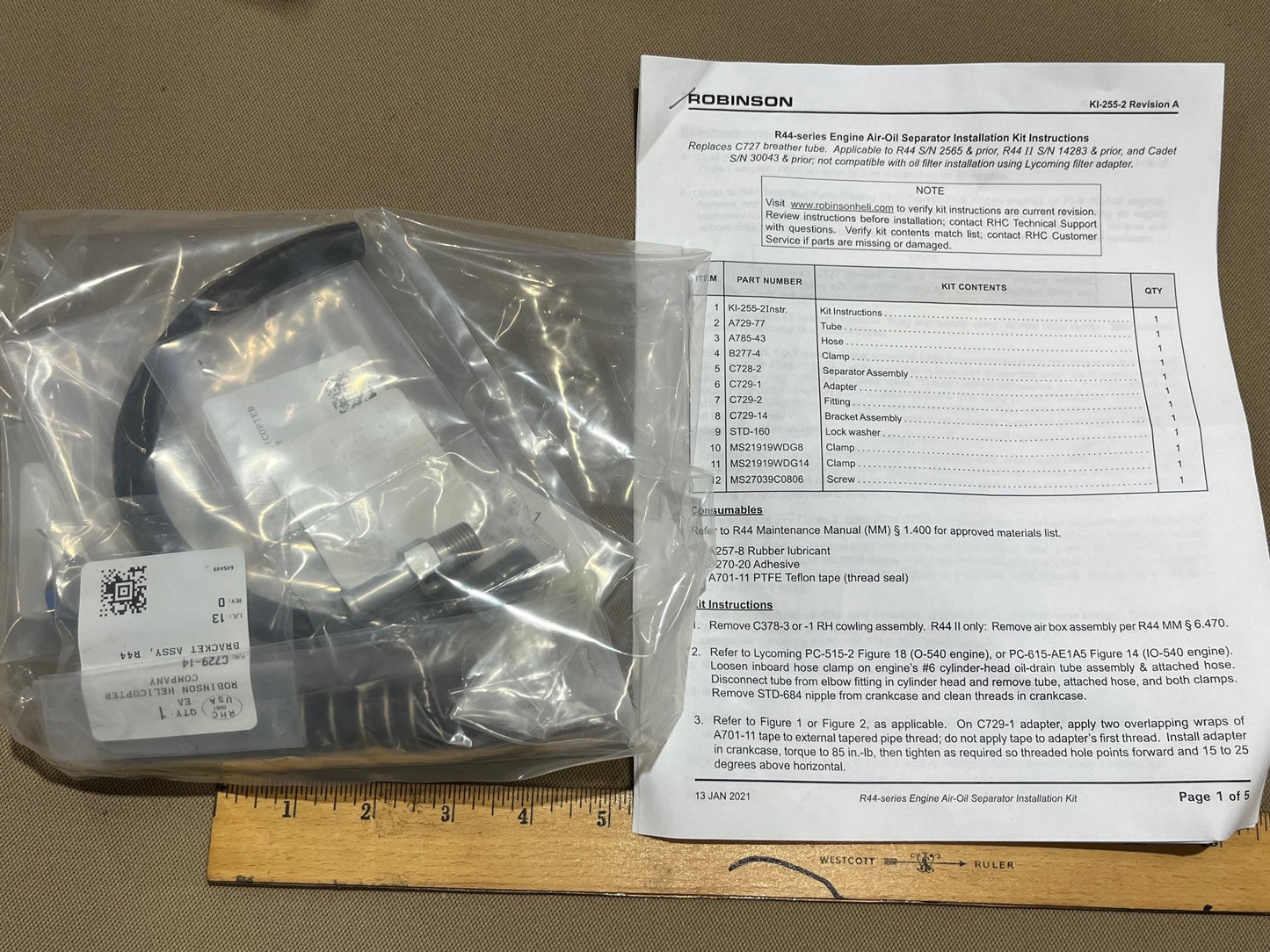 KI-255-2 ENGN AIR OIL SEP KIT