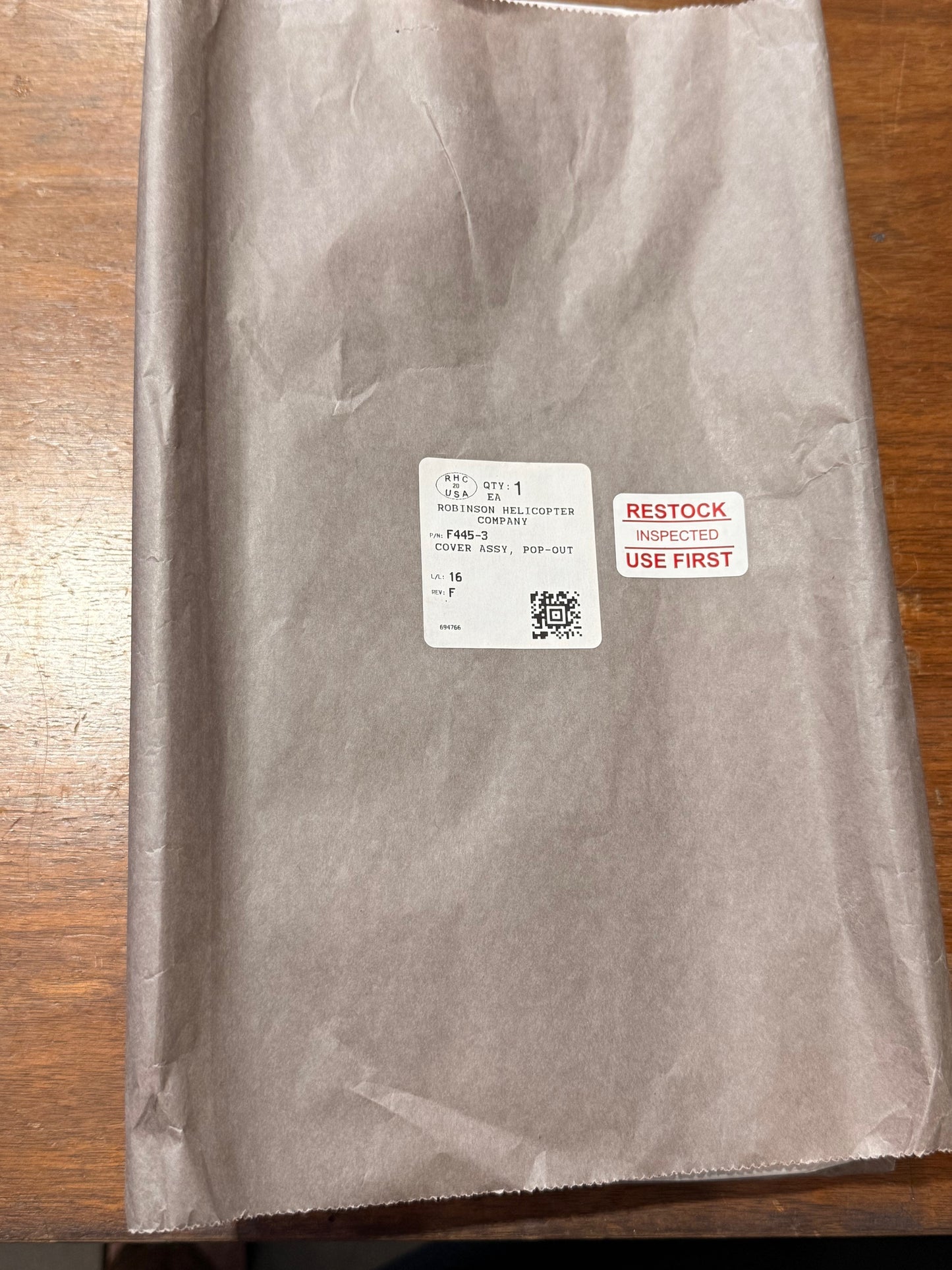 F445-3 COVER ASSY, POP-OUT