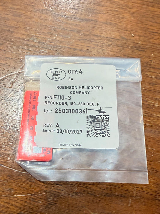 F110-3 RECORDER 180-230 DEG.F
