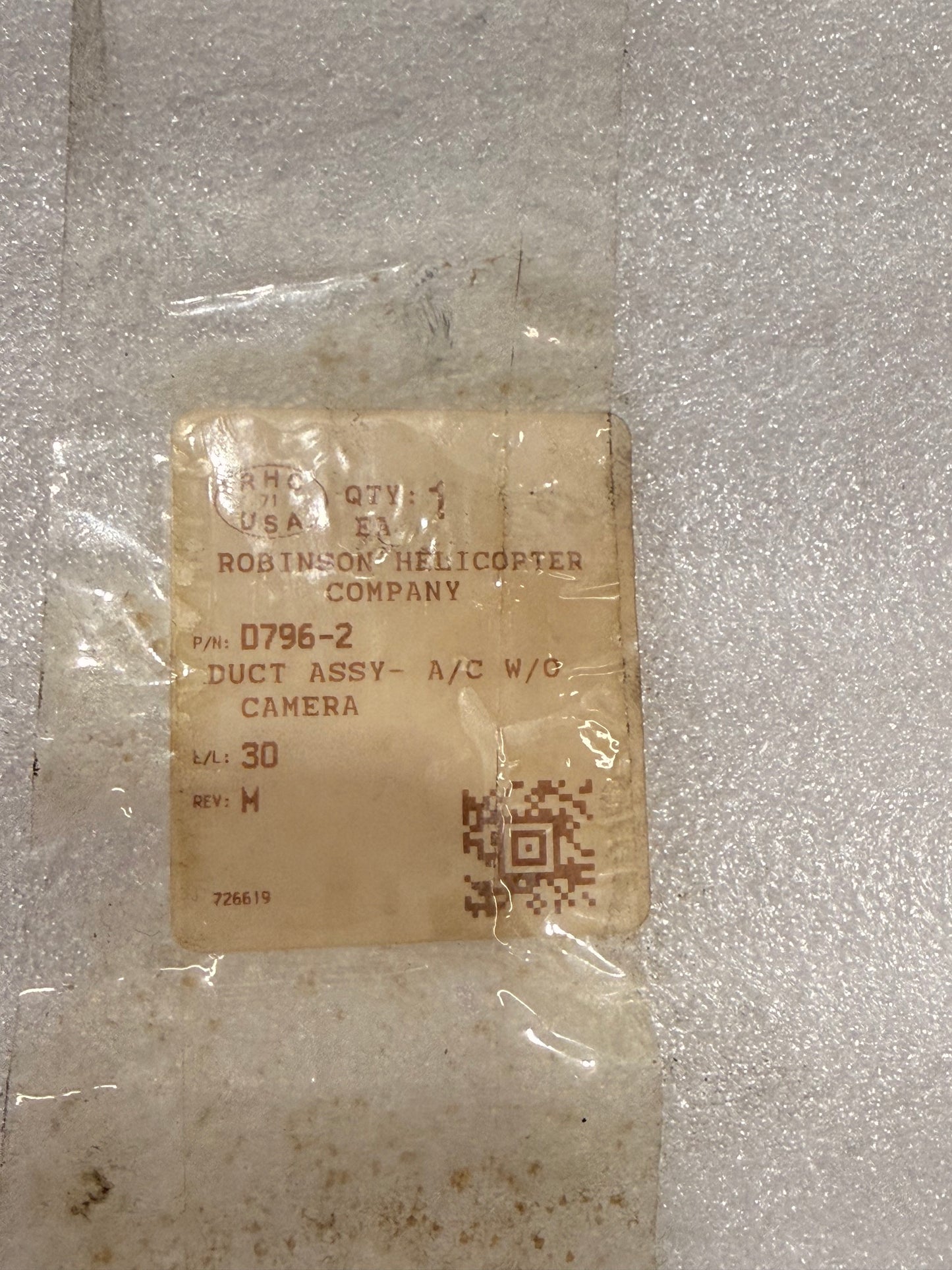 D796-2 DUCT ASSY - A/C W/O CAMERA