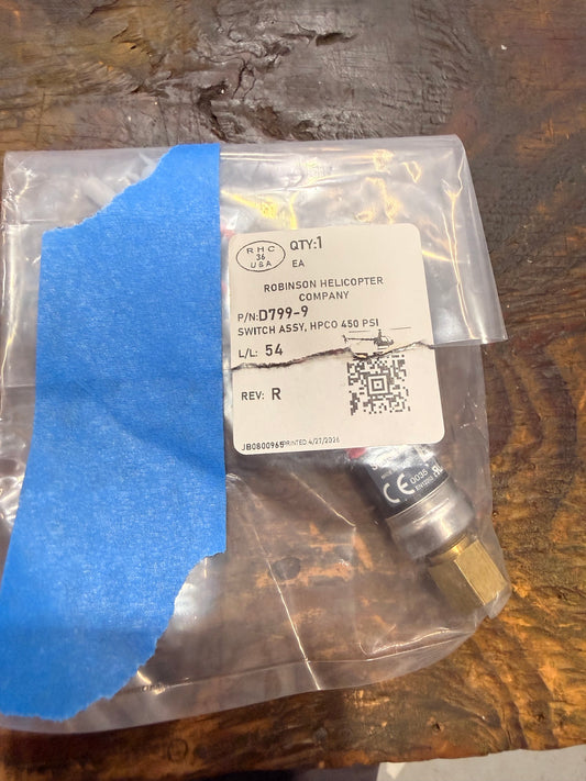 D799-9 SWITCH ASSY, HPCO 450 PSI