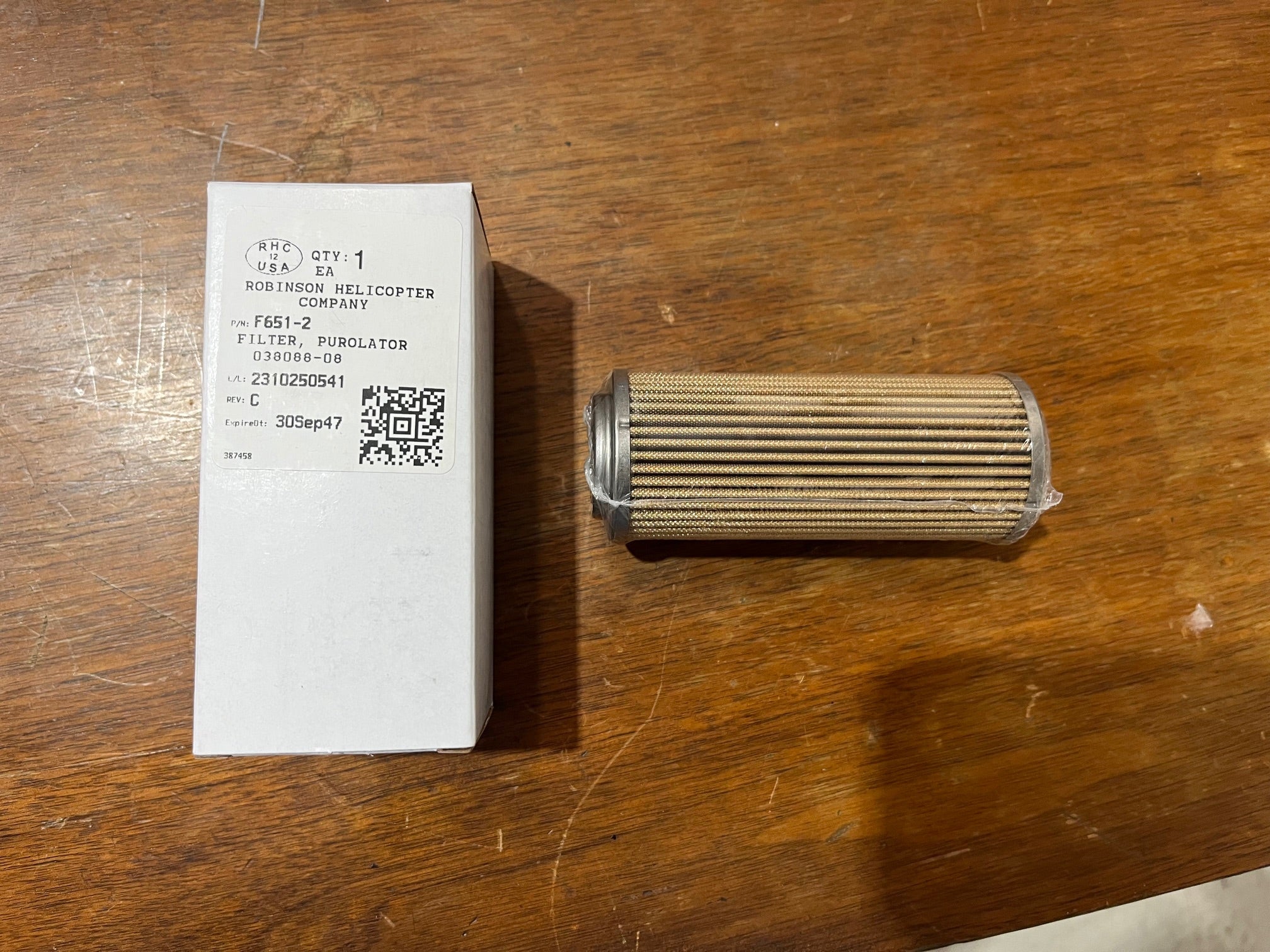 F651-2 FILTER, PUROLATOR – Prestige Robinson Helicopter Parts