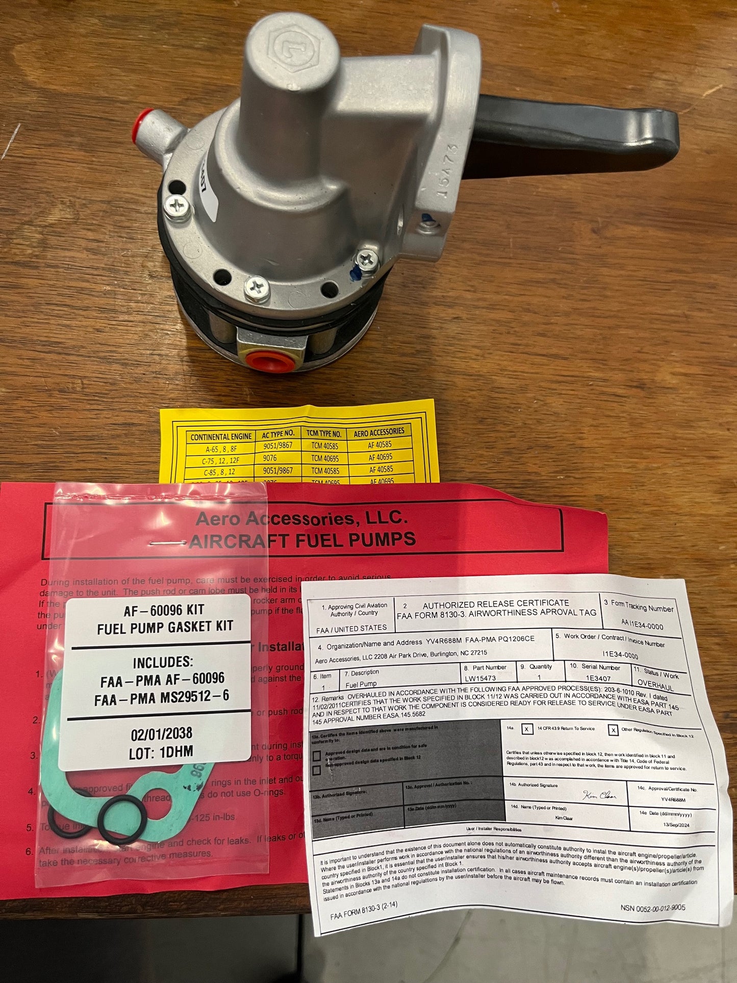 LW-15473 FUEL PUMP, OVERHAULED