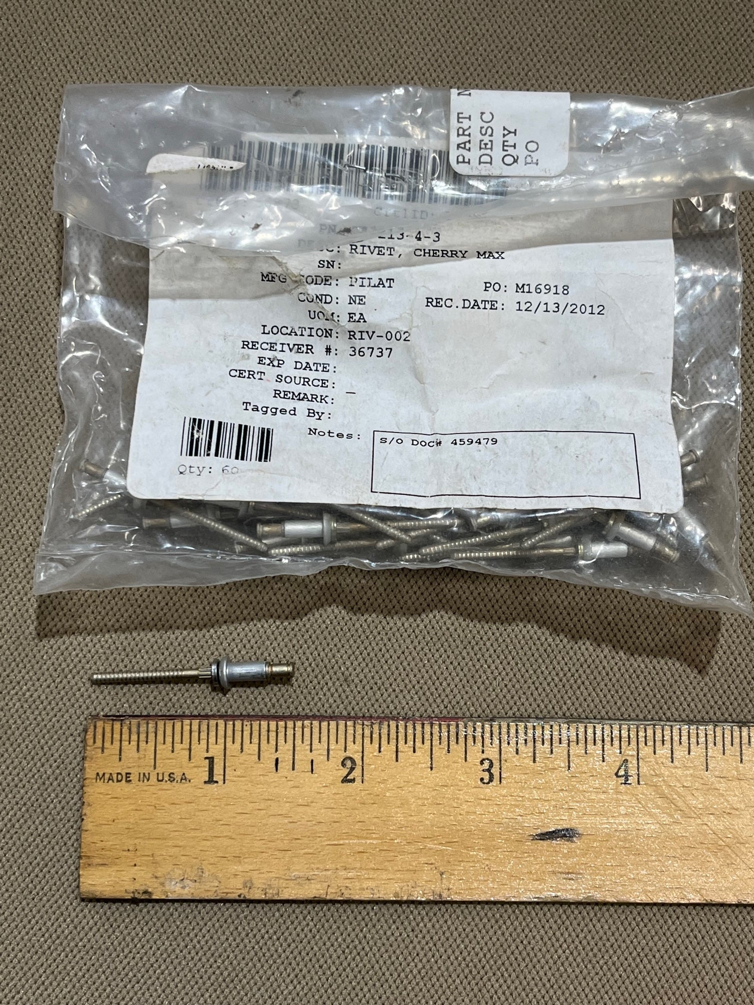 Cr3213 Rivet CR3213-4-3 CHERRYMAX RIVET – Prestige Robinson Helicopter Parts