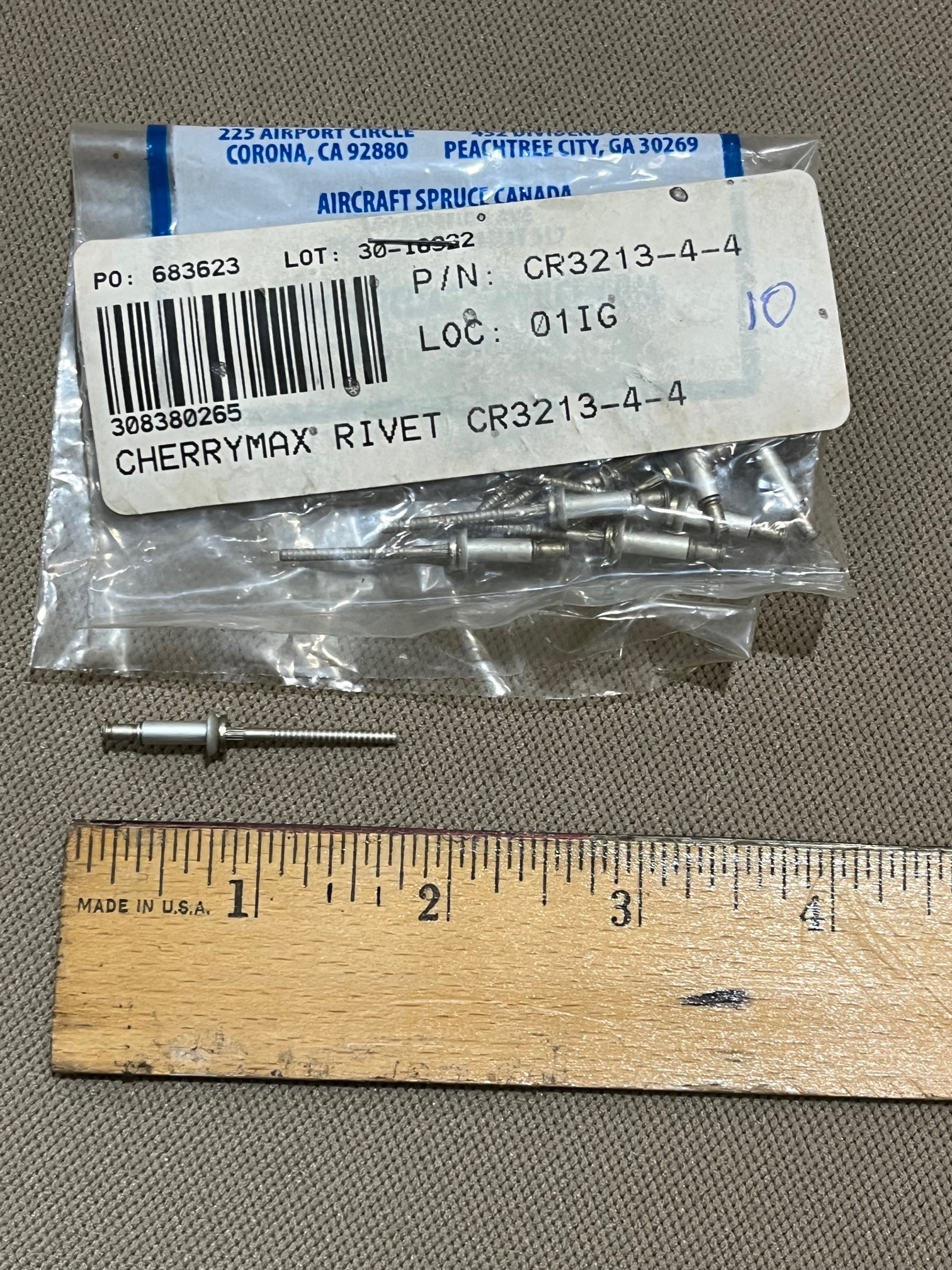 Cr3213 Rivet CR3213-4-4 CHERRYMAX RIVET – Prestige Robinson Helicopter Parts